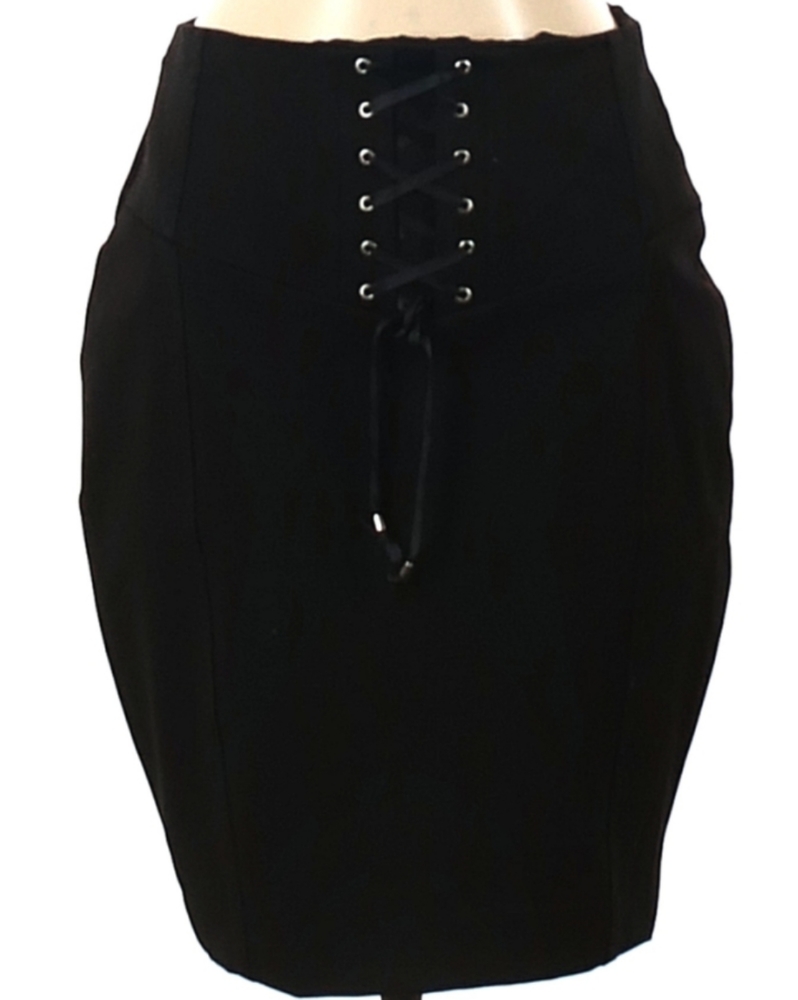 Express Laced Up Black Skirt
